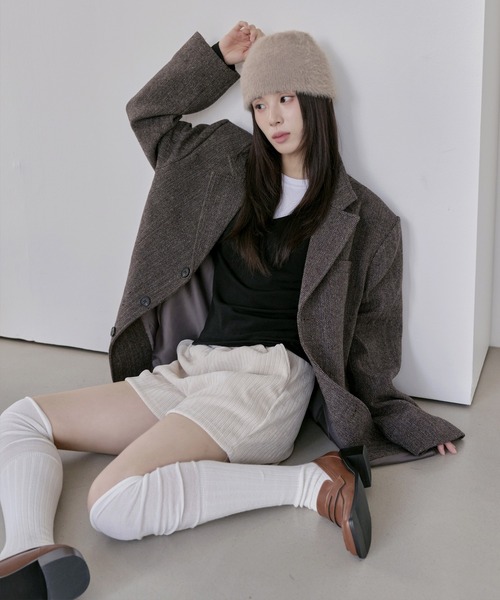 UNE MANSION（ユヌマンション）の「ウエストゴムコーデュロイニットショートパンツ（その他パンツ・レディース・アイボリー/ブラウン/グレー/ブラック・FREE）」の9枚目の写真