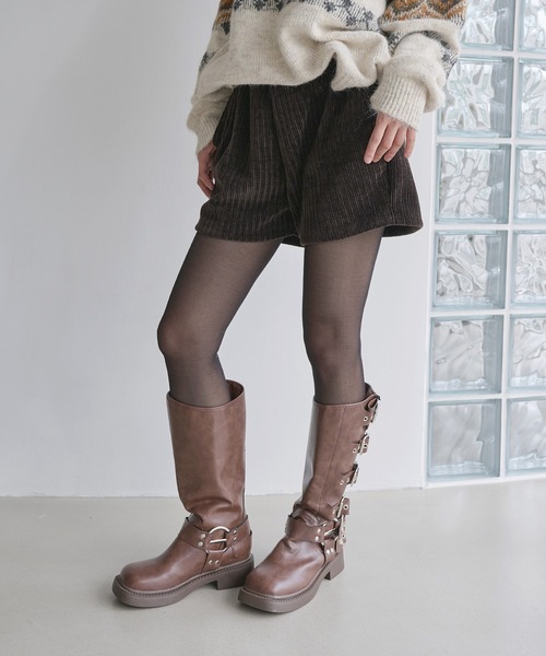 UNE MANSION（ユヌマンション）の「ウエストゴムコーデュロイニットショートパンツ（その他パンツ・レディース・アイボリー/ブラウン/グレー/ブラック・FREE）」の18枚目の写真