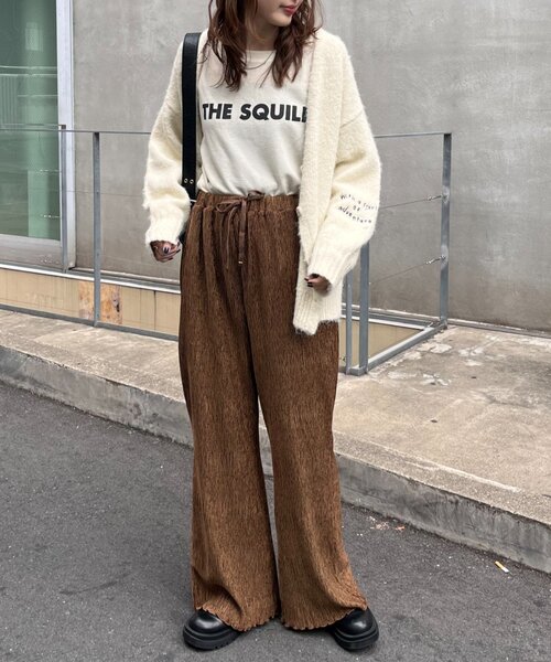 CIAOPANIC TYPY（チャオパニックティピー）の「ベロアプリーツ微フレアイージーパンツ（その他パンツ・レディース・キャメル/ブラック/アイボリー・MEDIUM/SMALL）」の13枚目の写真