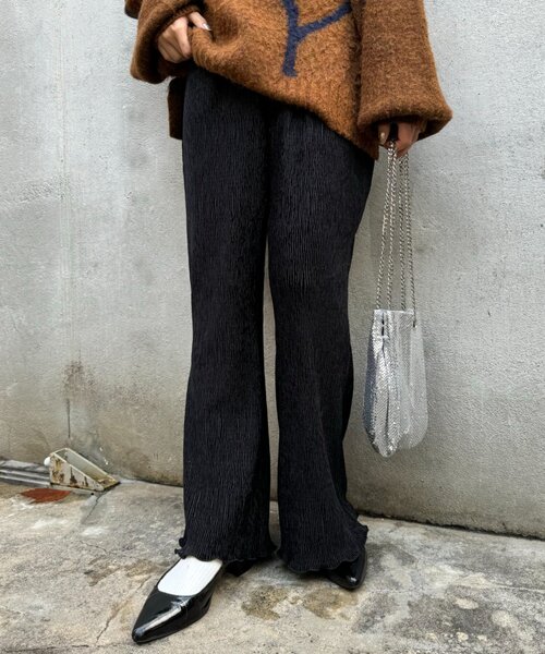 CIAOPANIC TYPY（チャオパニックティピー）の「ベロアプリーツ微フレアイージーパンツ（その他パンツ・レディース・キャメル/ブラック/アイボリー・MEDIUM/SMALL）」の15枚目の写真