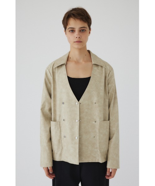 RIM.ARK（リムアーク）の「Leather like shirt JK レザーライク