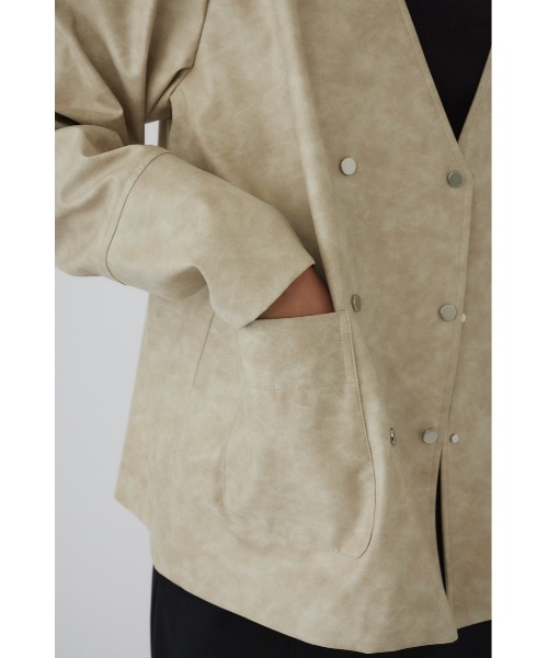 RIM.ARK（リムアーク）の「Leather like shirt JK レザーライクシャツ