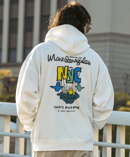 Mark Gonzales(マーク・ゴンザレス)の「【WEB・直営店限定】MARK GONZALES ARTWORK COLLECTION(マーク ゴンザレス)プリントプルオーバーパーカー/4type/3colors(パーカー・メンズ・ホワイト系4/ブラック系1/ブラック系3/グレー系1/ホワイト系3/ブラック系2/ブラック系4/ホワイト系1/ホワイト系2/グレー系2/グレー系3/グレー系4・M/L/XL)」の14枚目の写真