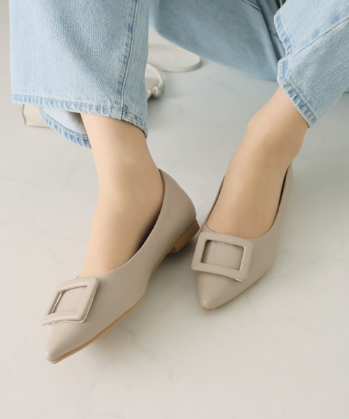 VIVIAN（ヴィヴィアン）の「ポインテッドトゥバックルモチーフフラットレインシューズ（レインシューズ・レディース・シルバー/グレー系その他7/ブラック・M/S/LL/L）」の15枚目の写真