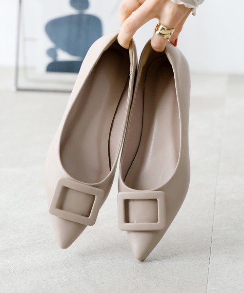 VIVIAN（ヴィヴィアン）の「ポインテッドトゥバックルモチーフフラットレインシューズ（レインシューズ・レディース・シルバー/グレー系その他7/ブラック・M/S/LL/L）」の13枚目の写真