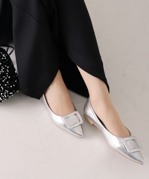 VIVIAN（ヴィヴィアン）の「ポインテッドトゥバックルモチーフフラットレインシューズ（レインシューズ・レディース・シルバー/グレー系その他7/ブラック・M/S/LL/L）」の22枚目の写真