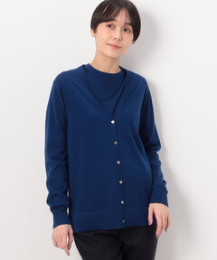 セール】【洗える】テンセルストレッチ Vネック カーディガン