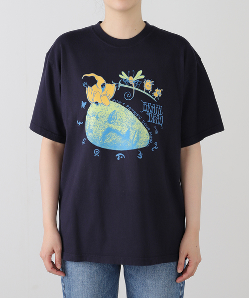 BRAIN DEAD(ブレインデット)の「【BRAIN DEAD/ブレインデッド】 PETRIFIED MIND T000040 85D424(Tシャツ/カットソー・レディース・ネイビー・MEDIUM/SMALL)」の3枚目の写真