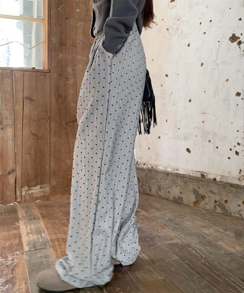 urge:(アージコロン )の「【URGE:】ハートドット ストライプ ワイド パンツ(その他パンツ・レディース・ブラック/グレー/チャコール・X-LARGE/LARGE/MEDIUM/SMALL)」の6枚目の写真