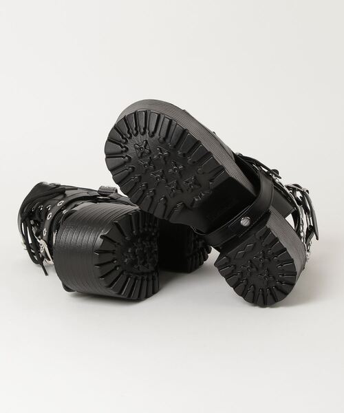 YOSUKE（ヨースケ）の「ヨースケYOSUKE メンズ厚底 レースアップハトメバックルチェーンブーツサンダル4468035（ブーツ・メンズ・ガンメタ/ブラック×パープル/ブラック・27.0cm/26.0cm）」の5枚目の写真