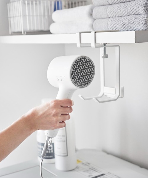 tower（タワー）の「tower（タワー）棚下ドライヤーハンガー（バス/トイレグッズ・レディース・ホワイト/ブラック・ONE SIZE）」の9枚目の写真