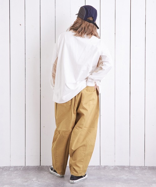 CUBE SUGAR（キューブシュガー）の「微起毛ツイルらくゆるっとパンツ（その他パンツ・レディース・ベージュ/グリーン/ピンク/ナチュラル/ブラック・M）」の7枚目の写真