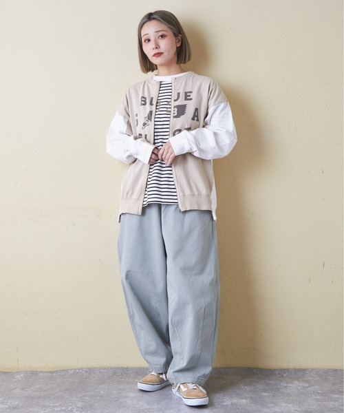 CUBE SUGAR（キューブシュガー）の「微起毛ツイルらくゆるっとパンツ（その他パンツ・レディース・ベージュ/グリーン/ピンク/ナチュラル/ブラック・M）」の12枚目の写真