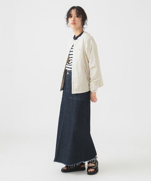 DANTON(ダントン)の「DANTON / INSULATION COLLARLESS JACKET(S~M)(ブルゾン・レディース・ホワイト系その他5/ベージュ/ブラック・MEDIUM/SMALL)」の11枚目の写真