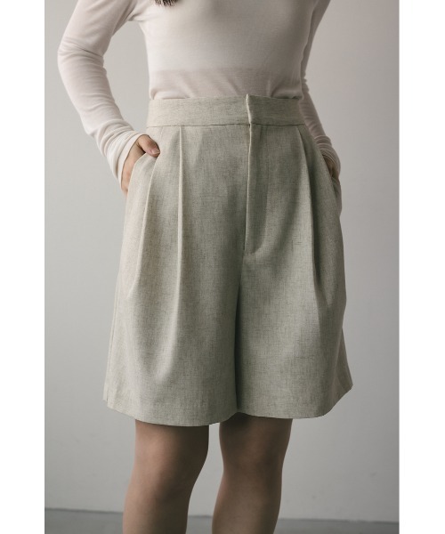 STYLEMIXER(スタイルミキサー)の「ツータックハーフパンツ(その他パンツ・レディース・ライトパープル/ライトブラウン/アイボリー・MEDIUM/SMALL)」の2枚目の写真