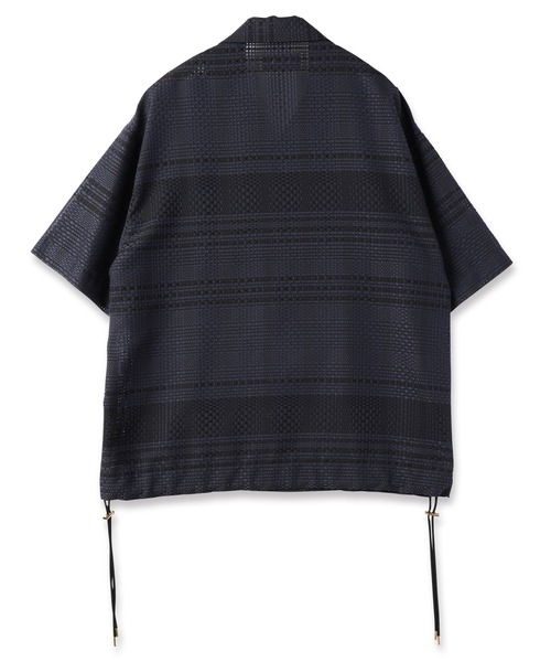 Silk Blend Drawstring Open Coller Short Sleeve Jaket（その他