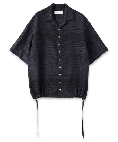 CULLNI（クルニ）の「Sheer Tile Check Drawstring Open Coller Short Sleeve Jaket（その他アウター・メンズ・ネイビー/ブラック/オフホワイト・1/2/0）」の14枚目の写真