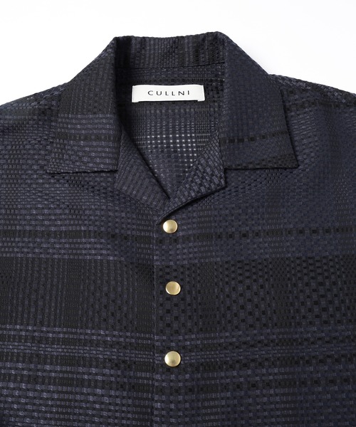 CULLNI（クルニ）の「Sheer Tile Check Drawstring Open Coller Short Sleeve Jaket（その他アウター・メンズ・ネイビー/ブラック/オフホワイト・1/2/0）」の15枚目の写真