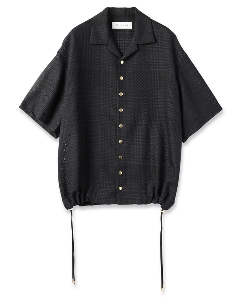 CULLNI（クルニ）の「Sheer Tile Check Drawstring Open Coller Short Sleeve Jaket（その他アウター・メンズ・ネイビー/ブラック/オフホワイト・1/2/0）」の21枚目の写真