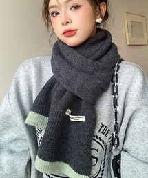 Girly Doll（ガーリードール）の「バイカラーデザインニットマフラー（マフラー）」