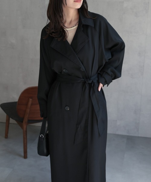 セール】ロングトレンチコート / オーバーサイズコート（トレンチ