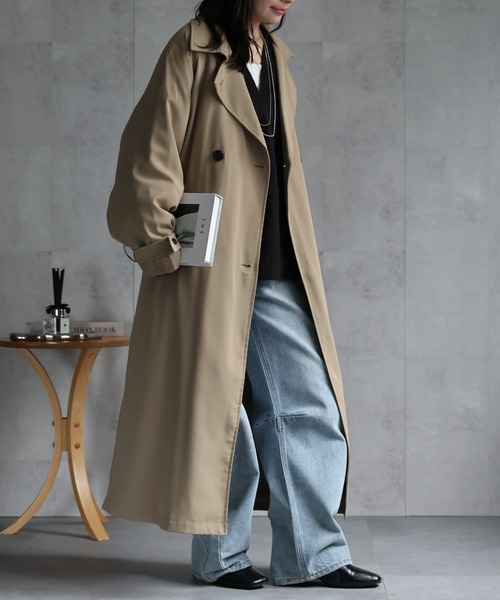 セール】ロングトレンチコート / オーバーサイズコート