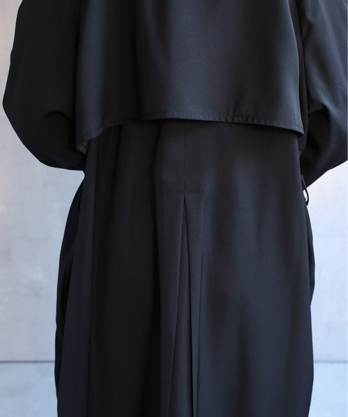 ap retro（アプレトロ）の「とろみロングトレンチコート / 軽やか・落ち感・大人リラックス（トレンチコート・レディース・ベージュ/ベージュ系その他/ブラック・FREE）」の11枚目の写真