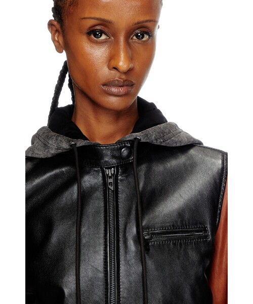 セール】ウィメンズ レザージャケット L-OUDER（ブルゾン）｜DIESEL