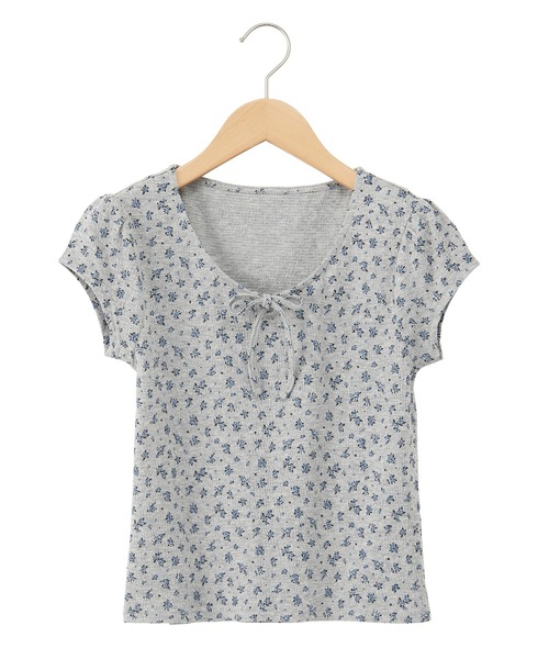 CHAN ME(チャンミ)の「フレンチパフスリーブ花柄カットソー(Tシャツ/カットソー・レディース・グレー/ブラック/アイボリー・X-LARGE/LARGE/MEDIUM)」の20枚目の写真