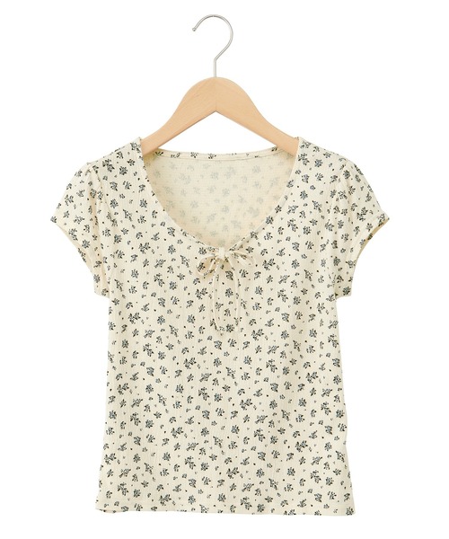 CHAN ME(チャンミ)の「フレンチパフスリーブ花柄カットソー(Tシャツ/カットソー・レディース・グレー/ブラック/アイボリー・X-LARGE/LARGE/MEDIUM)」の21枚目の写真