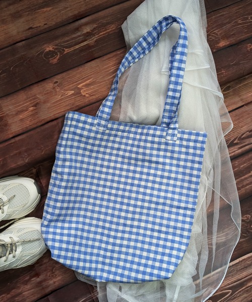 RUBY AND YOU（ルビーアンドユー）の「［select］ギンガムチェックトートバッグ（トートバッグ・レディース・ブラック/ブルー・FREE）」の5枚目の写真