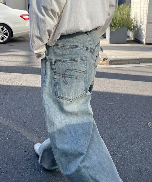 cian denim/シアンデニム】バギーワイドデニム（デニムパンツ