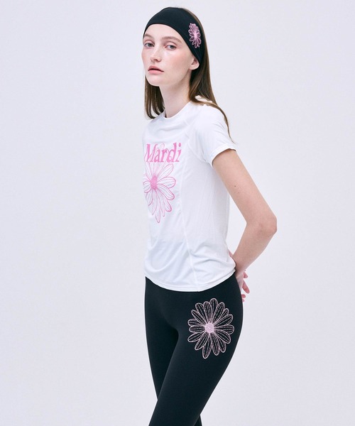フィットネストップス MARDI MERCREDI[ACTIF] AIRLIFT slim fit top flowermardi Mardi Mercredi tシャツ AIRLIFT slim fit top flowermardi