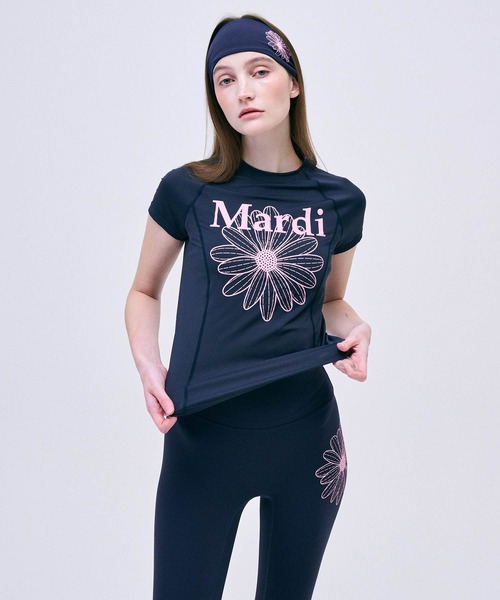 Mardi Mercredi(マルディメクルディ)の「AIRLIFT slim fit top flowermardi / エアリフト スリム フィット トップ フラワーマルディ(Tシャツ/カットソー・レディース・ホワイト/ネイビー・LARGE/MEDIUM/SMALL)」の10枚目の写真