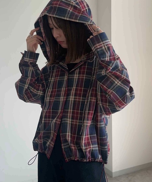 ♡極美品♡Munsingwear チェック ジャケット パーカー ウェア セール】チェックシャツパーカー【ZOZOTOWN限定アイテム】（パーカー