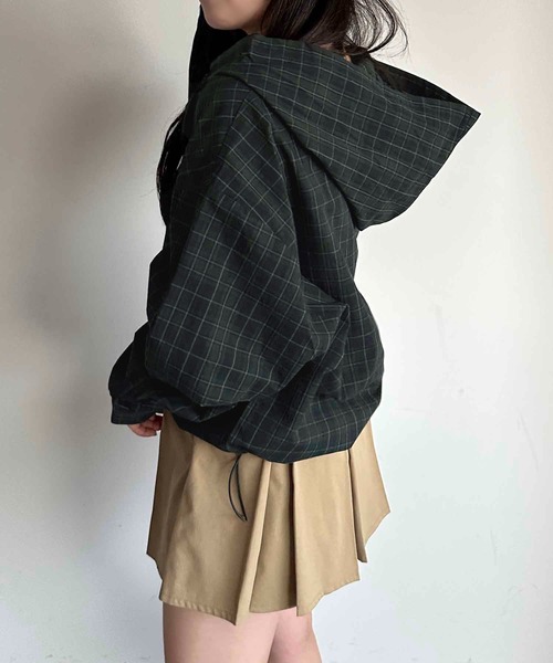apres jour mignon（アプレジュールミニョン）の「チェックシャツパーカー【ZOZOTOWN限定アイテム】（パーカー・レディース・レッド/グリーン/ブラック・フリー/X-LARGE）」の3枚目の写真