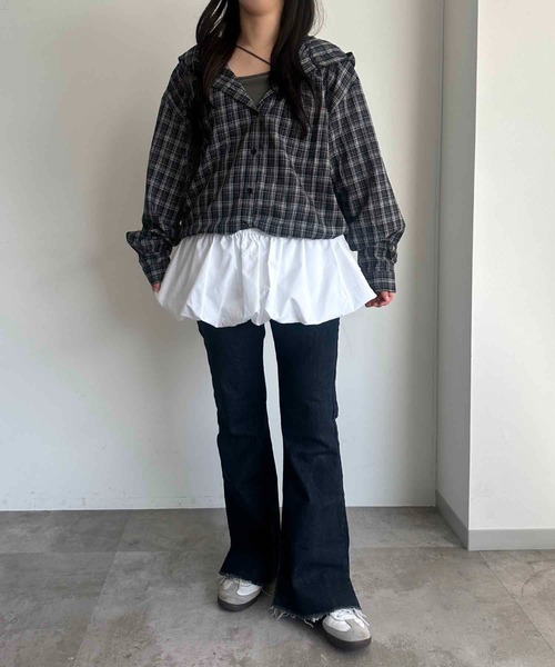 apres jour mignon（アプレジュールミニョン）の「チェックシャツパーカー【ZOZOTOWN限定アイテム】（パーカー・レディース・レッド/グリーン/ブラック・フリー/X-LARGE）」の11枚目の写真