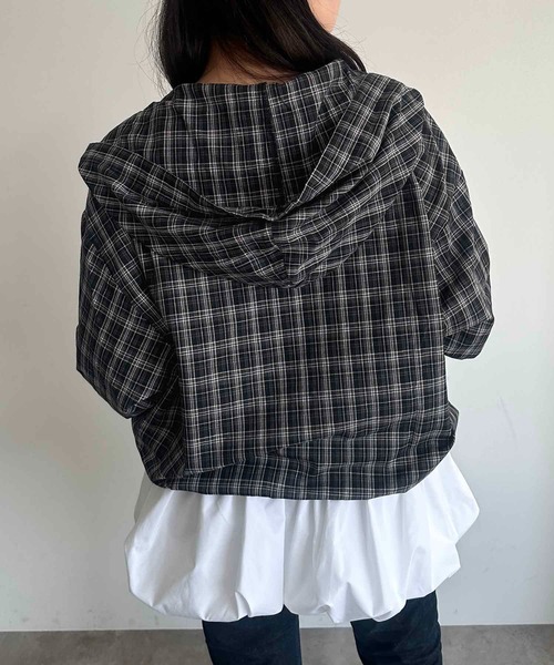 apres jour mignon（アプレジュールミニョン）の「チェックシャツパーカー【ZOZOTOWN限定アイテム】（パーカー・レディース・レッド/グリーン/ブラック・フリー/X-LARGE）」の9枚目の写真