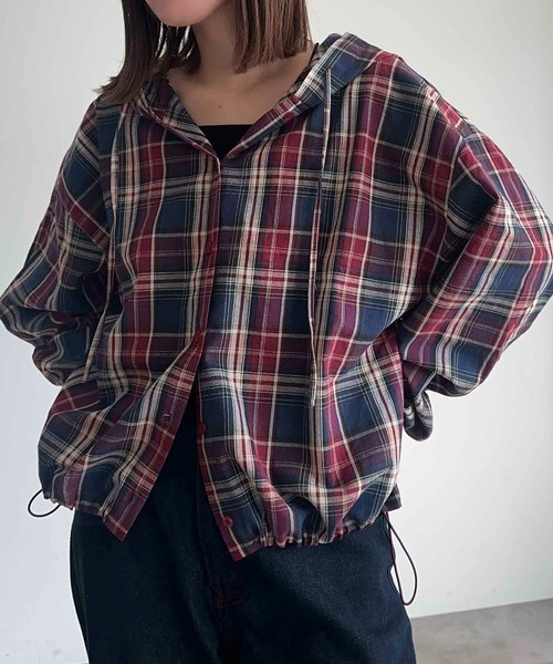 apres jour mignon（アプレジュールミニョン）の「チェックシャツパーカー【ZOZOTOWN限定アイテム】（パーカー・レディース・レッド/グリーン/ブラック・フリー/X-LARGE）」の20枚目の写真