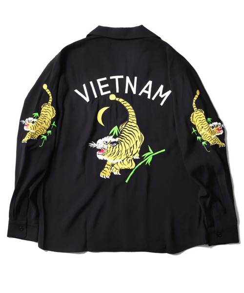 ＜極美品＞ヒューストン スーベニアシャツ パンダ ブラック シャツ SOUVENIR SHIRT (PANDA) ｜ HOUSTON-BOOK