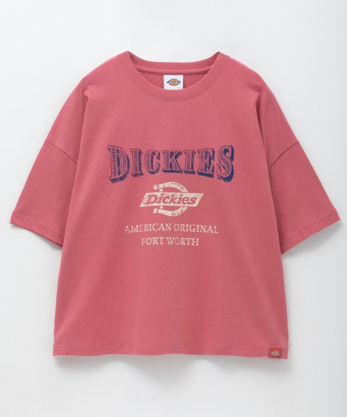 Dickies(ディッキーズ)の「DICKIES バイオ加工カレッジTシャツ(Tシャツ/カットソー・レディース・スミクロ/レッド系/ブルーグレー・フリー)」の3枚目の写真