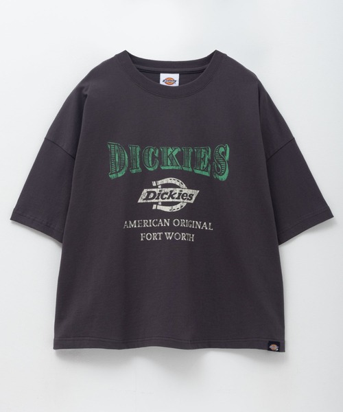 Dickies(ディッキーズ)の「DICKIES バイオ加工カレッジTシャツ(Tシャツ/カットソー・レディース・スミクロ/レッド系/ブルーグレー・フリー)」の1枚目の写真