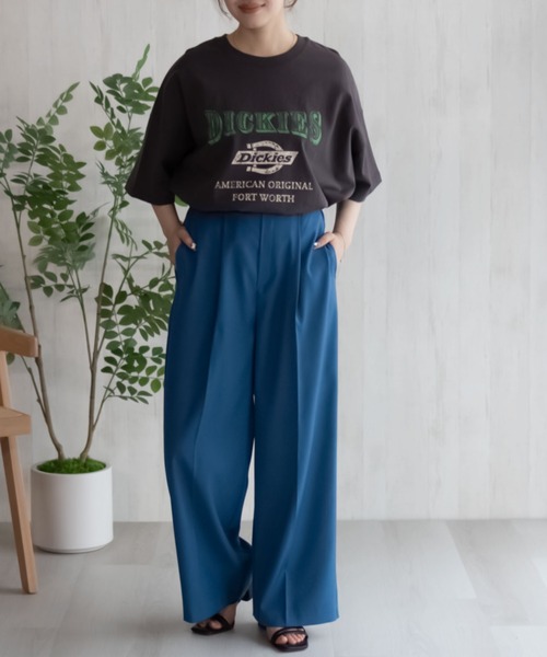 Dickies(ディッキーズ)の「DICKIES バイオ加工カレッジTシャツ(Tシャツ/カットソー・レディース・スミクロ/レッド系/ブルーグレー・フリー)」の7枚目の写真