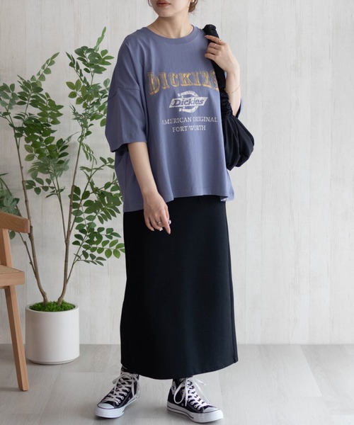 Dickies(ディッキーズ)の「DICKIES バイオ加工カレッジTシャツ(Tシャツ/カットソー・レディース・スミクロ/レッド系/ブルーグレー・フリー)」の8枚目の写真