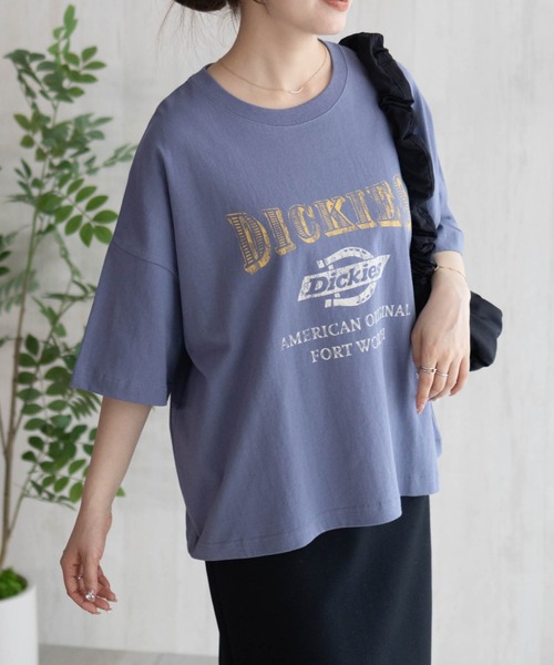Dickies(ディッキーズ)の「DICKIES バイオ加工カレッジTシャツ(Tシャツ/カットソー・レディース・スミクロ/レッド系/ブルーグレー・フリー)」の10枚目の写真