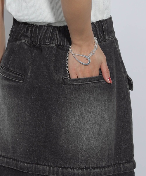HARE（ハレ）の「2WAYカコウデニムスカート(HARE)（デニムスカート・レディース・ブラック系その他/ブラック・FREE）」の7枚目の写真