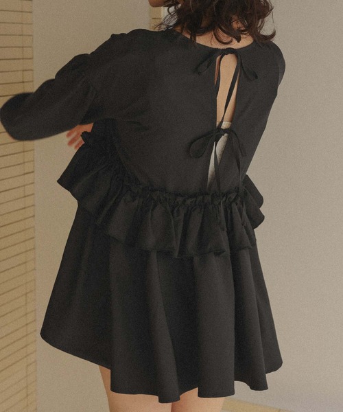 titivate（ティティベイト）の「バックリボンフリルレイヤードトップス/ラッシュガード（ラッシュガード・レディース・アイボリー/ブラック・L/M/S）」の17枚目の写真