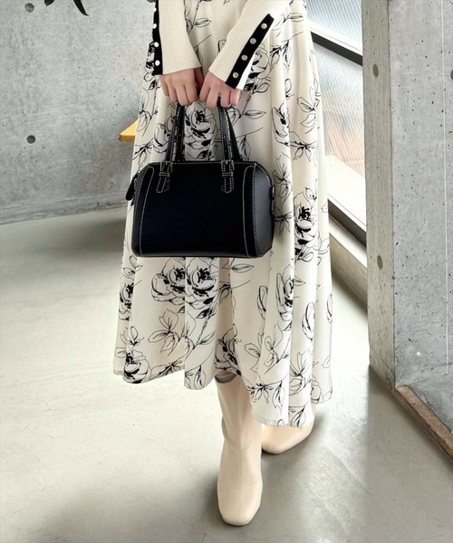 CLEAR BASIC（クリアベーシック）の「2wayミニボストンバッグ［オフィスカジュアル 大人 綺麗め 通勤 フェイクレザー］≪SS新作≫（ボストンバッグ・レディース・ベージュ/ブラック/ブラウン・F）」の4枚目の写真