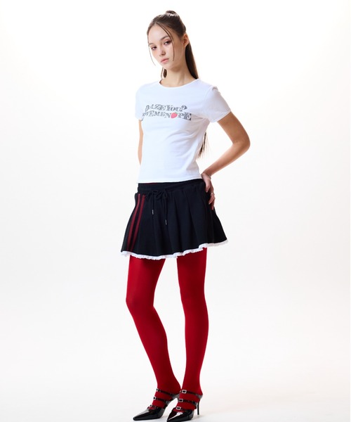 LUVISTRUE（ラヴイズトゥルー）の「IM SHORT PLEATS SKIRT（スカート・レディース・グレー/ブラック/アイボリー・FREE）」の4枚目の写真