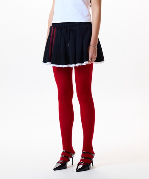 LUVISTRUE（ラヴイズトゥルー）の「IM SHORT PLEATS SKIRT（スカート・レディース・グレー/ブラック/アイボリー・FREE）」の7枚目の写真